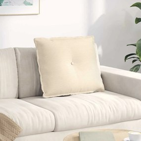 vidaXL Μαξιλάρι Πλάτης Κρεμ 60 x 50 cm Υφασμάτινο Κορντουρά