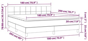 ΚΡΕΒΑΤΙ BOXSPRING ΜΕ ΣΤΡΩΜΑ &amp; LED ΑΝ.ΓΚΡΙ 180X200 ΕΚ ΥΦΑΣΜΑΤΙΝΟ 3133733