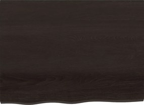 vidaXL Πάγκος Μπάνιου Σκούρο Καφέ 80x60x(2-4) εκ. Επεξεργ. Μασίφ Ξύλο