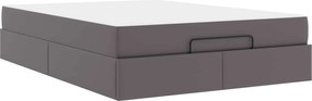 vidaXL Σκελετός κρεβατιού με στρώμα Άλλο 2 pcs Γκρι PVC