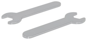 vidaXL Δίχαλο 2 pcs Ασημί 10 mm Σίδερο