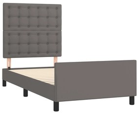 vidaXL Πλαίσιο Κρεβατιού με Κεφαλάρι Γκρι 80x200 εκ. Συνθετικό Δέρμα
