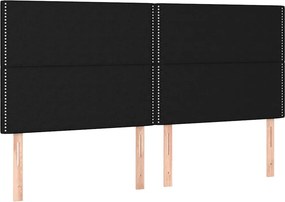 vidaXL Κρεβάτι Boxspring με Στρώμα Μαύρο 160x200 εκ. Υφασμάτινο