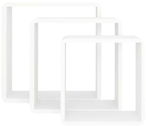 vidaXL Ράφια Κύβοι Τοίχου 3 τεμ. Λευκά από MDF