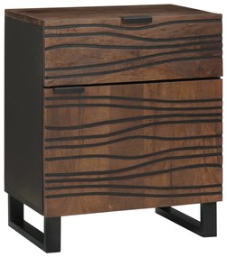 vidaXL Κομοδίνο 50x33x60 εκ μασίφ ξύλο καρυδιά