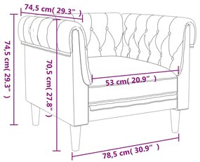 Πολυθρόνα Chesterfield Μαύρο Υφασμάτινη - Μαύρο