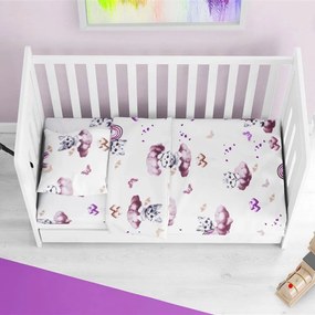 Κατωσέντονο Βρεφικό Kitten 561 Με ΛάστιχοMauve DimCol Cradle 70x140cm 100% Βαμβάκι