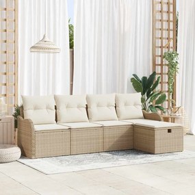 vidaXL Σετ Καναπέ Κήπου 5 pcs μπεζ και κρεμ 231 x 117 x 85 εκ
