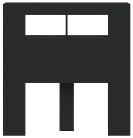 vidaXL Κεφαλάρι Κρεβατιού με LED Μαύρο 100x18,5x103,5 εκ Επεξεργ. Ξύλο