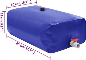 vidaXL Δεξαμενή Νερού με Μπαταρία Πτυσσόμενη 100 Λ. από PVC