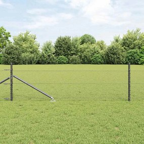 vidaXL Φράχτης με Στήλες. Γκρι 0.8 x 25 m Ατσάλι με επικάλυψη PVC