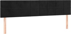 vidaXL Κρεβάτι Boxspring με Στρώμα &amp; LED Μαύρο 200x200 εκ. Βελούδινο