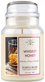 Αρωματικό Κερί Whiskey Honey A1061 10x18cm 623gr Cream Purple River Soy Wax