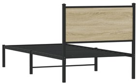 vidaXL Σκελετός Κρεβ. Χωρίς Στρώμα Sonoma Δρυς 80x200 εκ. Μεταλλικό