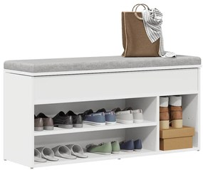 Πάγκος παπουτσιών vidaXL Λευκό 102x30,5x45 cm Κατασκευασμένο ξύλο