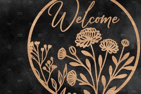 Intra απο ξύλο plywood Χρώμα wenge 3mm-4mm πάχος - Floral κρεμάστρα πόρτας Δίασταση 30x20 cm INTRAFABR-102290437