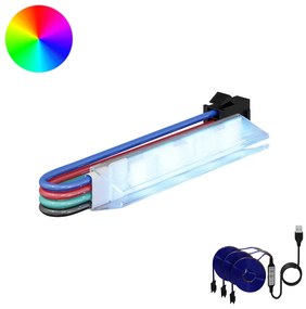 vidaXL Λωρίδα LED 2 pcs Μαύρο και Πολύχρωμο 1745 χιλιοστά