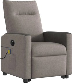 vidaXL Πολυθρόνα Μασάζ Ηλεκτρική Ανακλ.Taupe Υφασμάτινη