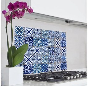 Πλάτη προστασίας τοίχου εστιών κουζίνας Blue Azulejos L 67215 Ango 67215 Μπλε