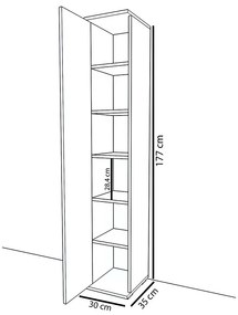 Ντουλάπι-στήλη Juan pakoworld λευκό 30x35x177εκ - 120-000238