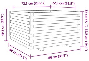 Ζαρντινιέρα Κήπου Λευκή 80x80x49,5 εκ. από Μασίφ Ξύλο Πεύκου - Λευκό