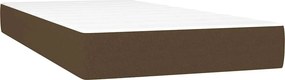 vidaXL Κρεβάτι Boxspring με Στρώμα &amp; LED Σκ.Καφέ 120x190εκ. Υφασμάτινο