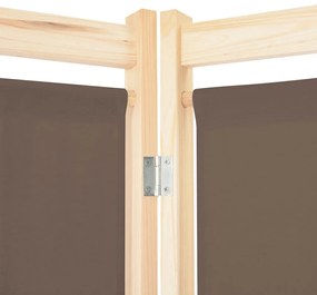 vidaXL Διαχωριστικό Δωματίου με 5 Πάνελ Καφέ 200x170x4 εκ. Υφασμάτινο