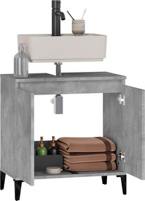 vidaXL Ντουλάπι Νιπτήρα Γκρι Σκυρ. 58x33x60 εκ. Επεξεργασμένο Ξύλο