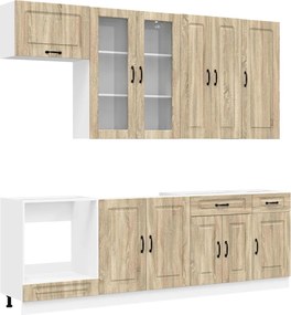 vidaXL Μονάδα κουζίνας KALMAR 8 pcs Sonoma Δρυς Επεξεργασμένο Ξύλο
