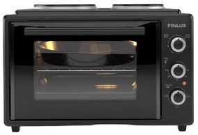 Μικρή κουζίνα Finlux FMC-3524F, 35 l, 1400 W, Δύο εστίες, 3 λειτουργίες, Σμάλτο, Μαύρο