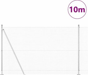 vidaXL Στύλος Περιφράξεων Ασημί 10 x 1,4 μ (12 x 12 χιλ. πλέγμα)