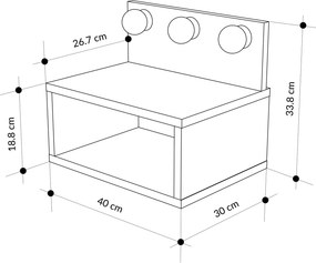 Κομοδίνο Sapphire Δρυς PRUUS 40x30x33.8