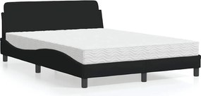 vidaXL Κρεβάτι με Στρώμα Dover Μαύρο 140x200 εκ. Υφασμάτινο