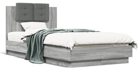 Πλαίσιο Κρεβατιού με Κεφαλάρι Γκρι Sonoma 90x190 εκ. Επεξ. Ξύλο