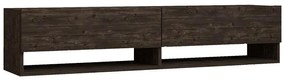 Έπιπλο τηλεόρασης επιτοίχιο Melosa σκούρο καρυδί 141x30x31 εκ. 141x30x31 εκ.