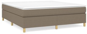 Κρεβάτι Boxspring με Στρώμα Taupe 180x200 εκ. Υφασμάτινο - Μπεζ-Γκρι