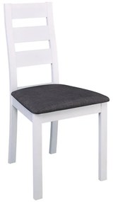 MILLER Καρέκλα Οξιά Άσπρο, Ύφασμα Γκρι 45x52x97cm Ε782,2