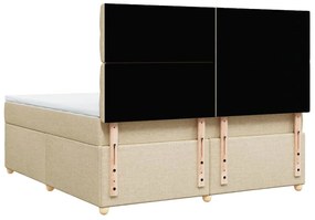 vidaXL Κρεβάτι Boxspring με Στρώμα Κρεμ 180x200 εκ. Υφασμάτινο