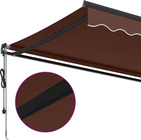 vidaXL Τέντα Πτυσσόμενη Αυτόματη Καφέ 600x350 εκ.