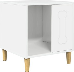 vidaXL Σπίτι Σκύλου Λαμπερό Λευκό 44 x 42 x 49 εκ. Επεξεργασμένο ξύλο