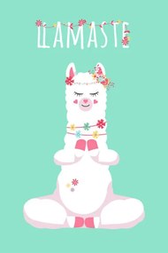 Εικονογράφηση cute cartoon lama alpaca in youga, Anna Morozova