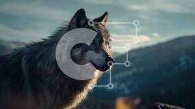 Σετ των 2 Intra Συλλεκτικό Ξύλινο Παζλ Plywood 4mm - Μεγαλοπρεπής λύκος στη φύση Σε Ξύλινο Κουτί - Διαστάσεις: 10x10 cm – 25 κομμάτια