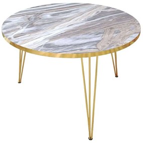 Τραπέζι Σαλονιού Nidra 120-000258 Φ70x40cm White-Gold