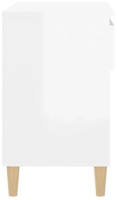 Παπουτσοθήκη Γυαλιστερή Λευκή 70x36x60 εκ. Επεξεργασμένο Ξύλο - Λευκό
