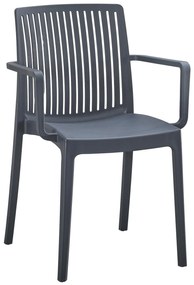 POLYPROPYLENE ARMCHAIR IDA  GREY 41,3x54,2x81,8Hcm.