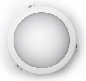 Led απλίκα λευκή στρόγγυλη πλαστική 6W 420Lm 4000k ενδιάμεσο λευκό φως στεγανή ΙΡ54