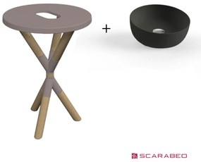 Scarabeo Cross 2501F0-9852 Sand (Μπεζ Ματ) Πάγκος Με Νιπτήρα Glam Andresia Ø33εκ.