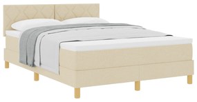 vidaXL Κρεβάτι Βάσης με Στρώμα Κρεμ 160x200 εκ. Ύφασμα