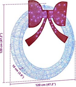 vidaXL Στεφάνι με 150 LED Μπλε 120 cm Ακρυλικό