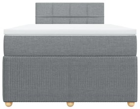 Κρεβάτι Boxspring με Στρώμα Ανοιχτό Γκρι 120x190 εκ. Υφασμάτινο 3289695